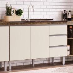 Balcão de Pia 3 Gavetas 2 Portas Athena IRM Itaúba/Off White