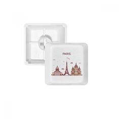 Paris French Flat Landmark Pattern Teclado mecânico PBT Gaming Upgrade Kit