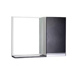 Espelho para Banheiro com Armário Preto e Branco Puxador Metal