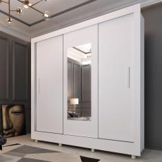 Guarda Roupa Casal com Espelho e Pés 3 Portas 4 Gavetas Taifa S Espresso Móveis Neve