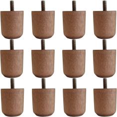 Conjunto 12 Pés Baixos para Cama Box de Madeira 5cm Solteiro Casal Queen King