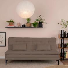 sofá-cama casal 3 lugares prince linho marrom