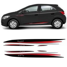 Acessório Faixa Lateral Onix Route Design Adesivo Vermelho - SPORTINOX