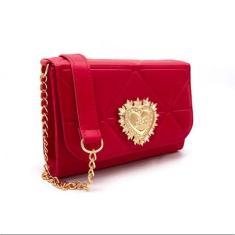 Bolsa Transversal Feminina Tiracolo Coração Alça Corrente  - Exclusive