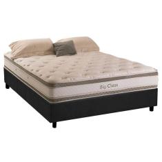 Cama Box Casal: Colchão Molas Herval Conforclass Big Class + Base Crc Suede Gray(138X188)