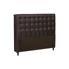 Painel de Cama Box Estofada Casal Dama Plus Suede Marrom Chocolate - Simbal