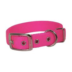 Coleira para cães Hamilton Double Thick Nylon Deluxe Hot Pink