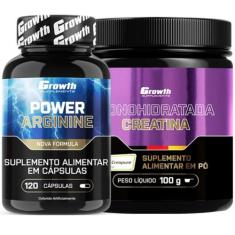 Arginina Pura 120 Caps + Creatina 100g Creapure Growth