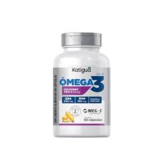Katiguá, Ômega 3 + Colágeno Tipo II, MEG-3, EPA + DHA e Vitamina E, Fish Oil, 60 Cápsulas Soft Gel • 30 doses, Branco