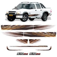 Kit De Faixa Lateral P/ S10 Rodeio 2011 4x4 Vermelho Diesel - SPORTINO