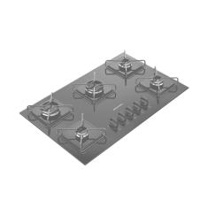Cooktop 5 Bocas Brastemp BDD75BE Mesa de Vidro Grade de Aço Ferro Aramado Bivolt Preto