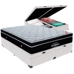 Cama Box Baú Branco E Colchão Elegant Molas Ensacadas King Ortobom