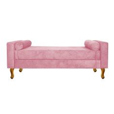 Recamier Félix Queen Size 160cm Suede Rosa Bebê