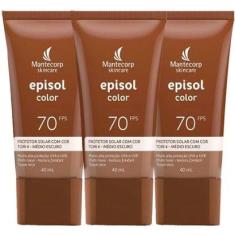 Mantecorp Skincare Episol Kit com 3 Unidades – Protetor Solar com Cor FPS70 – Médio Escuro 40ml Kit-Unissex
