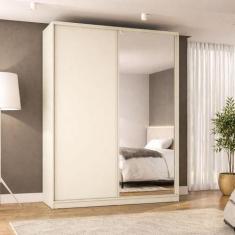 Guarda Roupa Solteiro com Espelho e 2 Portas 174cm 100% MDF - Casa Lar