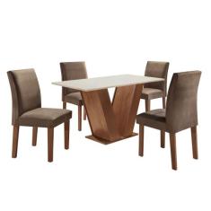 Mesa de Jantar com 4 Cadeiras Tampo Mdf Espanha Yescasa
