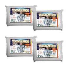 Kit 4 Travesseiros Viscoelástico 18cm Extra Alto - MarcByan