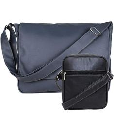 Kit Bolsa Pasta Carteiro Masculina Tiracolo E Shoulder Bag
