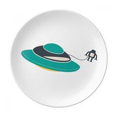 Universo Alienígena Monstro OVNI Prato decorativo de porcelana Salver Prato de jantar