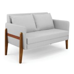 Sofá Namoradeira Lana Linho Base De Madeira - D`rossi Cor A05 Cinza