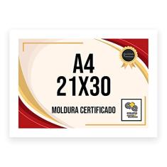 Moldura Quadro A4 para Certificado Madeira Premium com Vidro-147