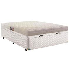 Colchão de Casal Herval Frontier Ortopédico e com Revestimento em Tecido Poliéster + Base Box Itaflex com Baú - 60,5x138x188cm - Branco
