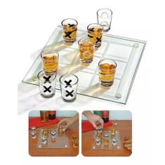 Jogo Da Velha Tabuleiro De Vidro Bebidas Drinks Shot Tequila