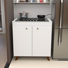Balcão Cooktop Auxiliar Cozinha 2 Portas 90x70cm NetMobil (Branco)
