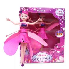 Boneca princesa aerocraft fada voadora rosa 19cm sensor nº4