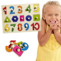 Quebra-Cabeça Infantil Encaixe Divertido Pinos Numeros