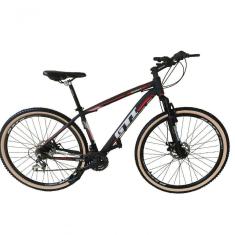 Bicicleta Aro 29 Gti Roma Alumínio 21v Freio A Disco Garfo Suspensão Pneu Faixa Bege - Preto-vermelho-branco Tam.15