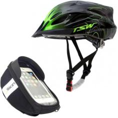 Capacete Bike Ciclismo Tsw Adulto Tamanho Regulável + Porta Celular e 