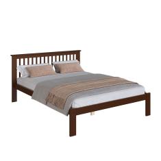 Cama de Casal Júlia de Madeira Maciça com Lastro - WALNUT