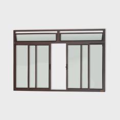 Janela Plus 4 Folhas com Bandeira Vidro Liso 100cm x 200cm Brimak