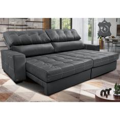 Sofá de Couro Elétrico Retrátil 3,15m Molas Ensacadas Cama inBox Gran Majesty. SoftGel D40