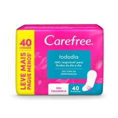 Protetor Diário Carefree Todo Dia Sem Fragrância 40 Unidades Leve Mais