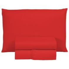 Kit Jogo de Cama Lençol Solteiro 400 Fios Poliéster com Virol 3 peças 