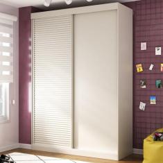 Guarda Roupa Infantil 2 Portas 1 Porta Ripada Samambaia Teen CabeCasa 