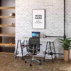 Mesa Para Escritório 1,50m Estilo Industrial Cavalete Kuadra - Compace