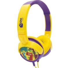 Headphone Kids Dino Com Fio Colorido Hp300 1 Un Oex