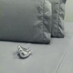 Jogo De Lençol Cama Casal Queen 400 Fios Ponto Palito 4 Peças Casa Dona