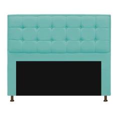 Cabeceira Copenhague 160cm Queen Size Suede Azul Tiffany