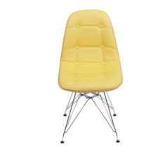 Cadeira DKR Base Cromada Botonê OR Design Amarelo