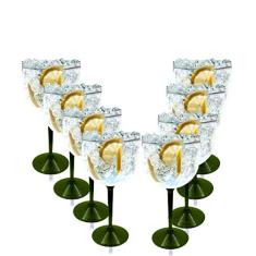 4 Taças Gin Haste Verde Acrílico