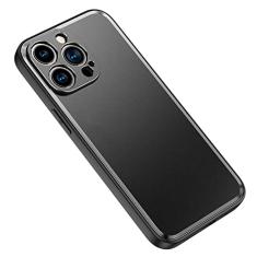 KVIBEO Capa para iPhone 14/14 Pro/14 Pro Max/14 Plus, capa à prova de choque de liga de alumínio capa protetora de corpo inteiro resistente com proteção de lente de metal protetor de grau militar, preta, 14 Pro