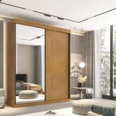 Guarda Roupa Casal 2 Portas de Correr 3 Gavetas Búzios Cinamomo