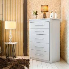 Cômoda 5 Gavetas Elegance Batrol Móveis Branco