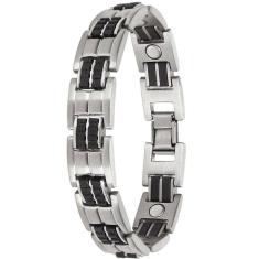Pulseira Sabona Executive Rubber Stainless Magnetic