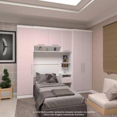 Quarto de Solteiro com Guarda Roupas e Mesa de Cabeceira Alpes Luciane Móveis