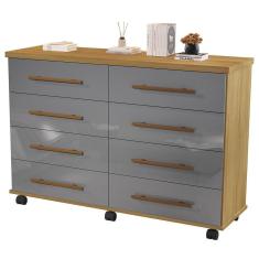 Cômoda Quarto Jade com 08 Gavetas e Rodízios